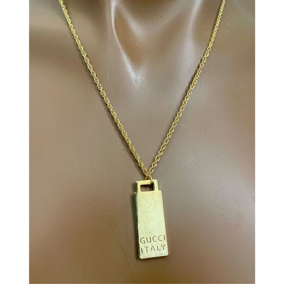 Gucci GG New Vintage Mini Dog Tag Necklace - Picture 3 of 3